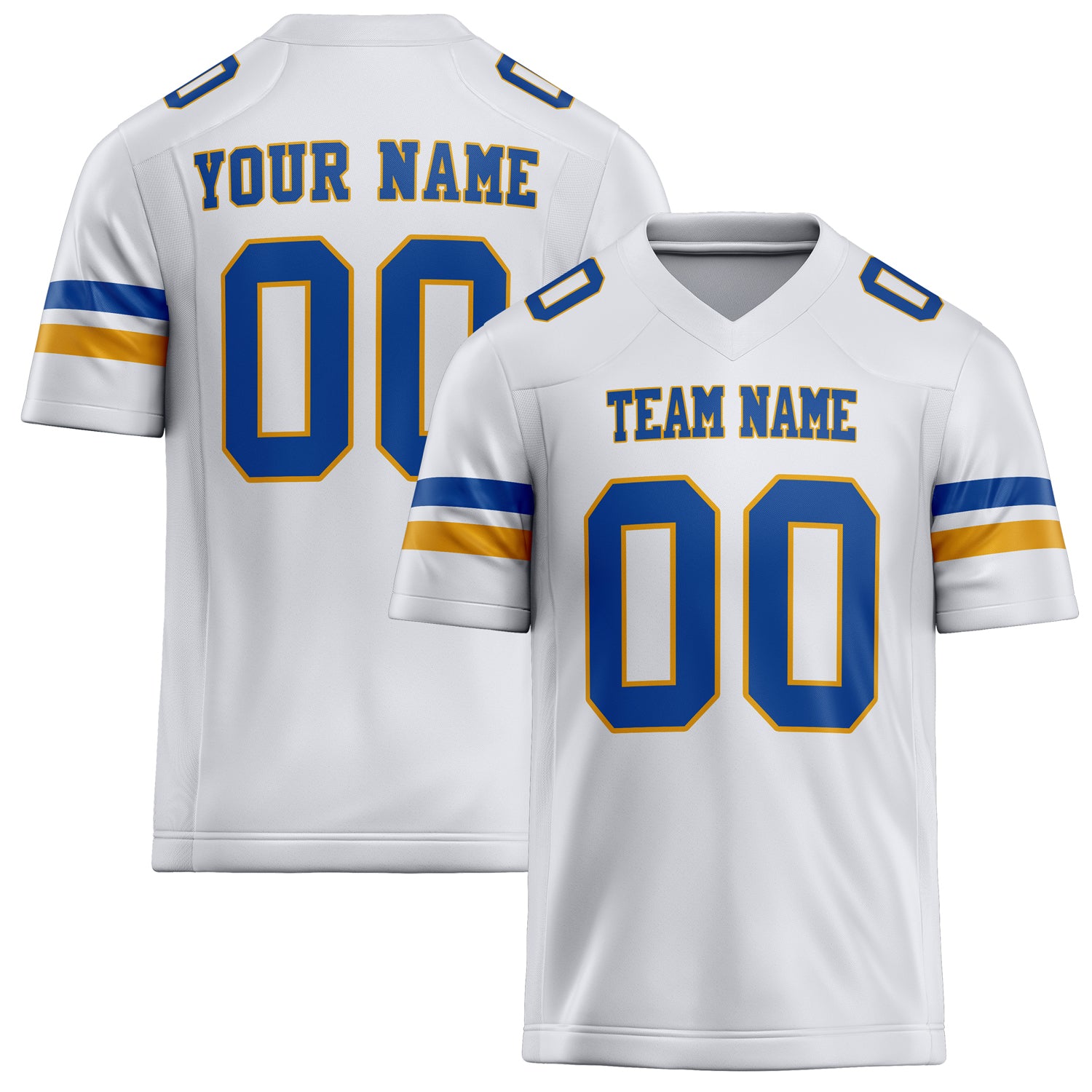 Custom White Blue Solid Colour Football Jersey FT02240730WH550