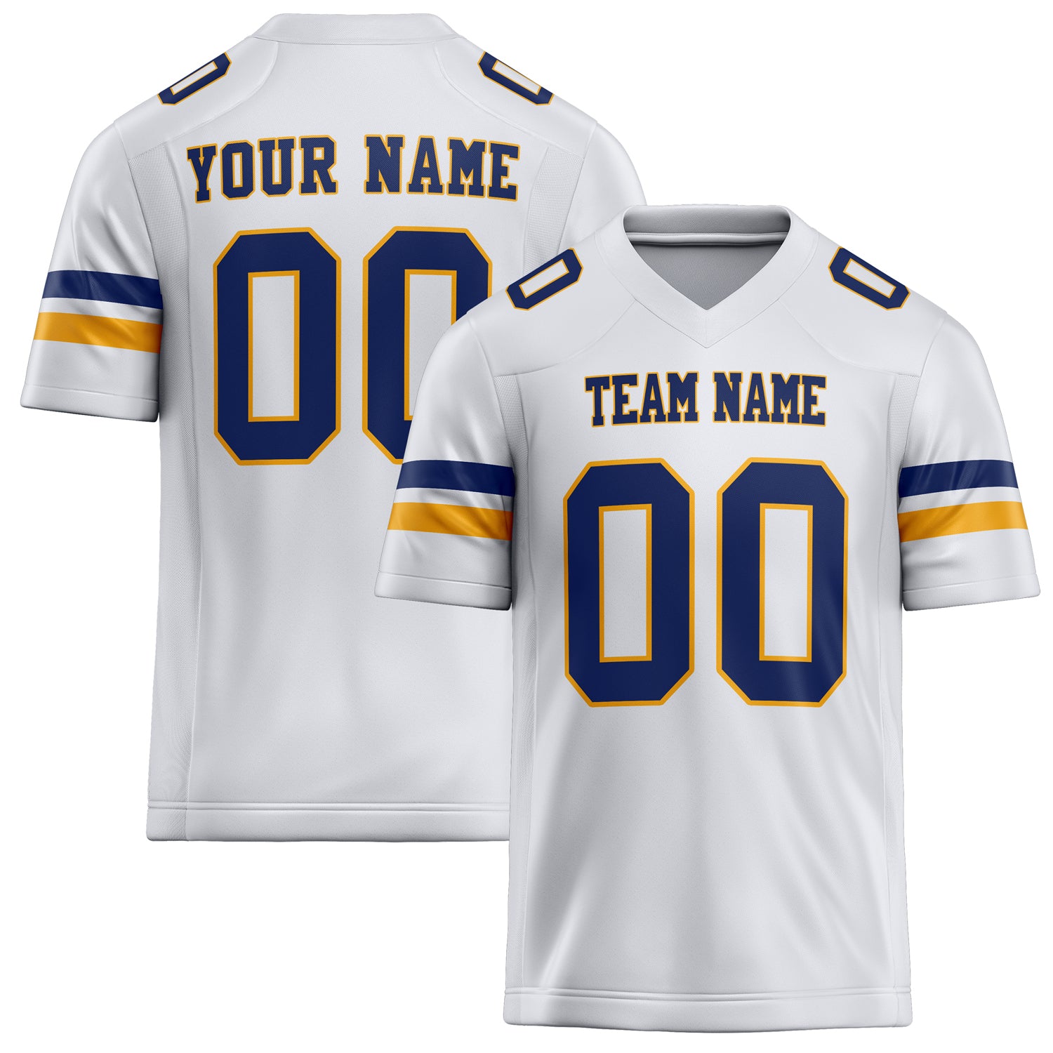 Custom White Navy Solid Colour Football Jersey FT02240730WH551