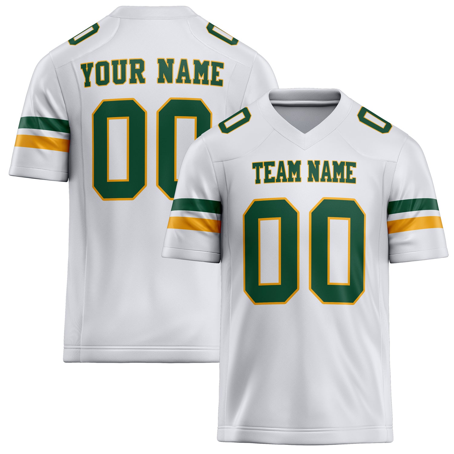 Custom White Green Solid Colour Football Jersey FT02240730WH552
