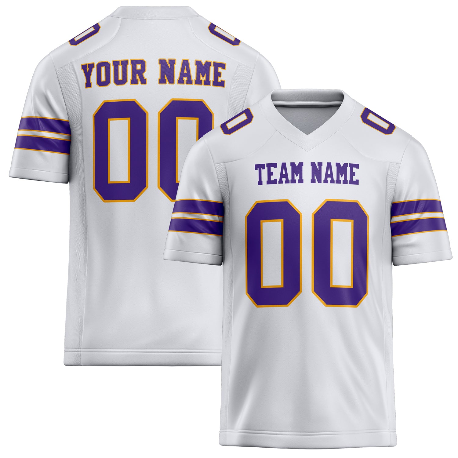 Custom White Purple Solid Colour Football Jersey FT02240730WH553