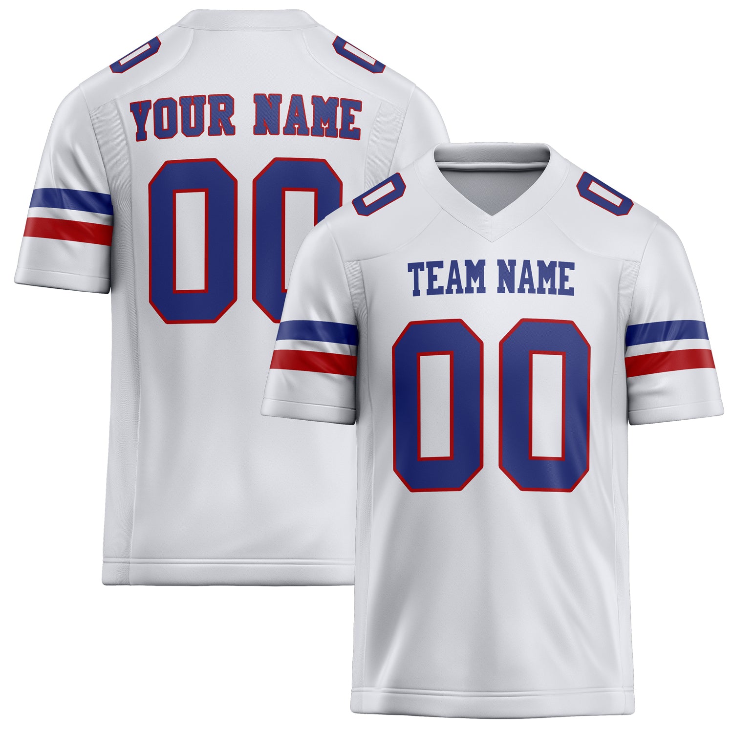 Custom White Royal Solid Colour Football Jersey FT02240730WH554