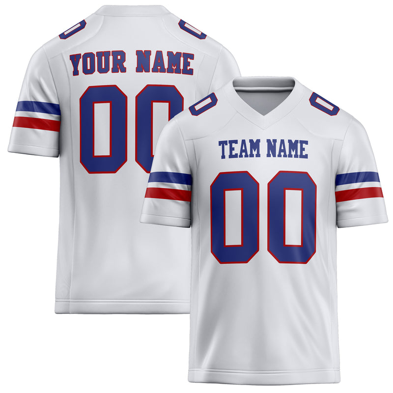 Custom White Royal Solid Colour Football Jersey FT02240730WH554
