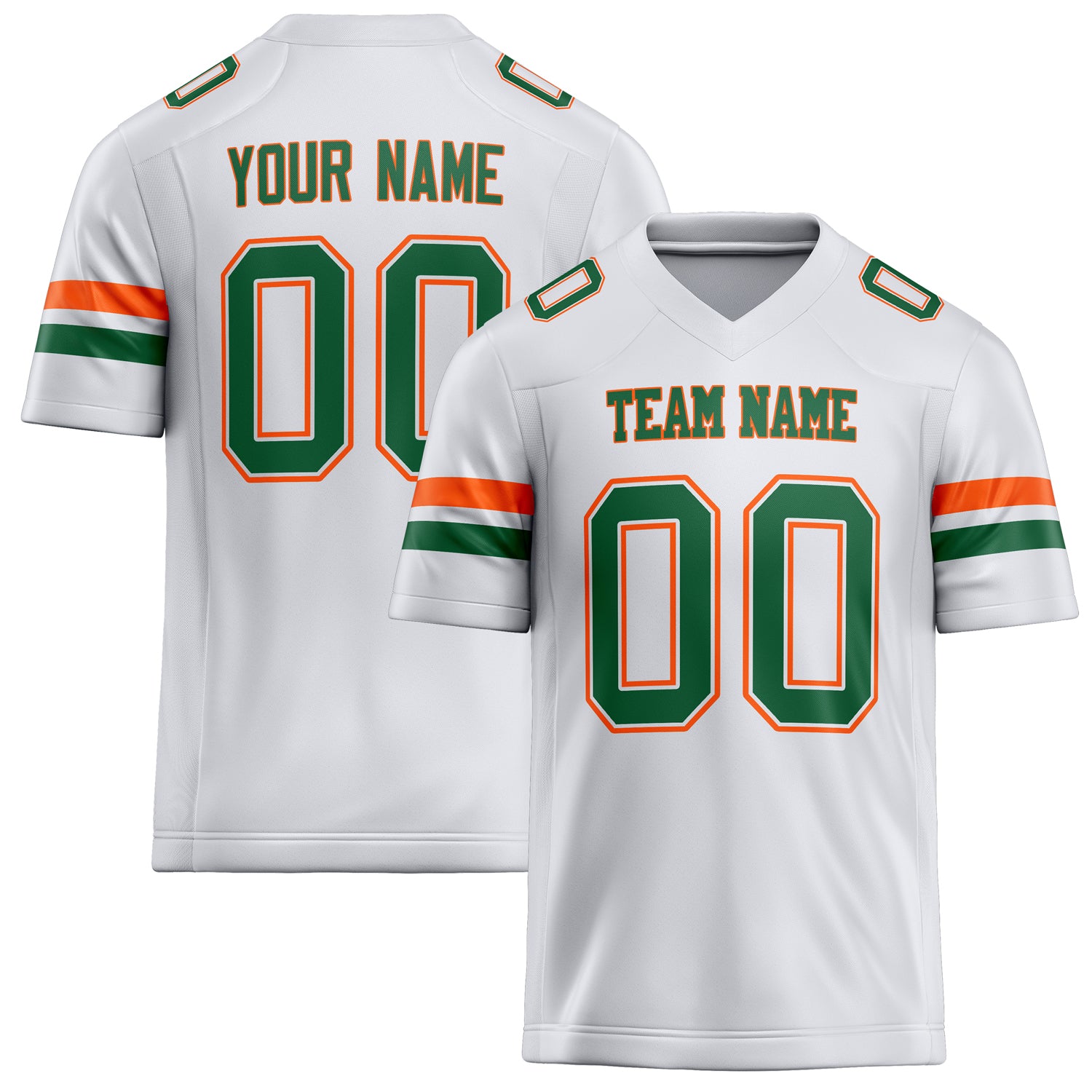 Custom White Kelly Green Solid Colour Football Jersey FT02240730WH555