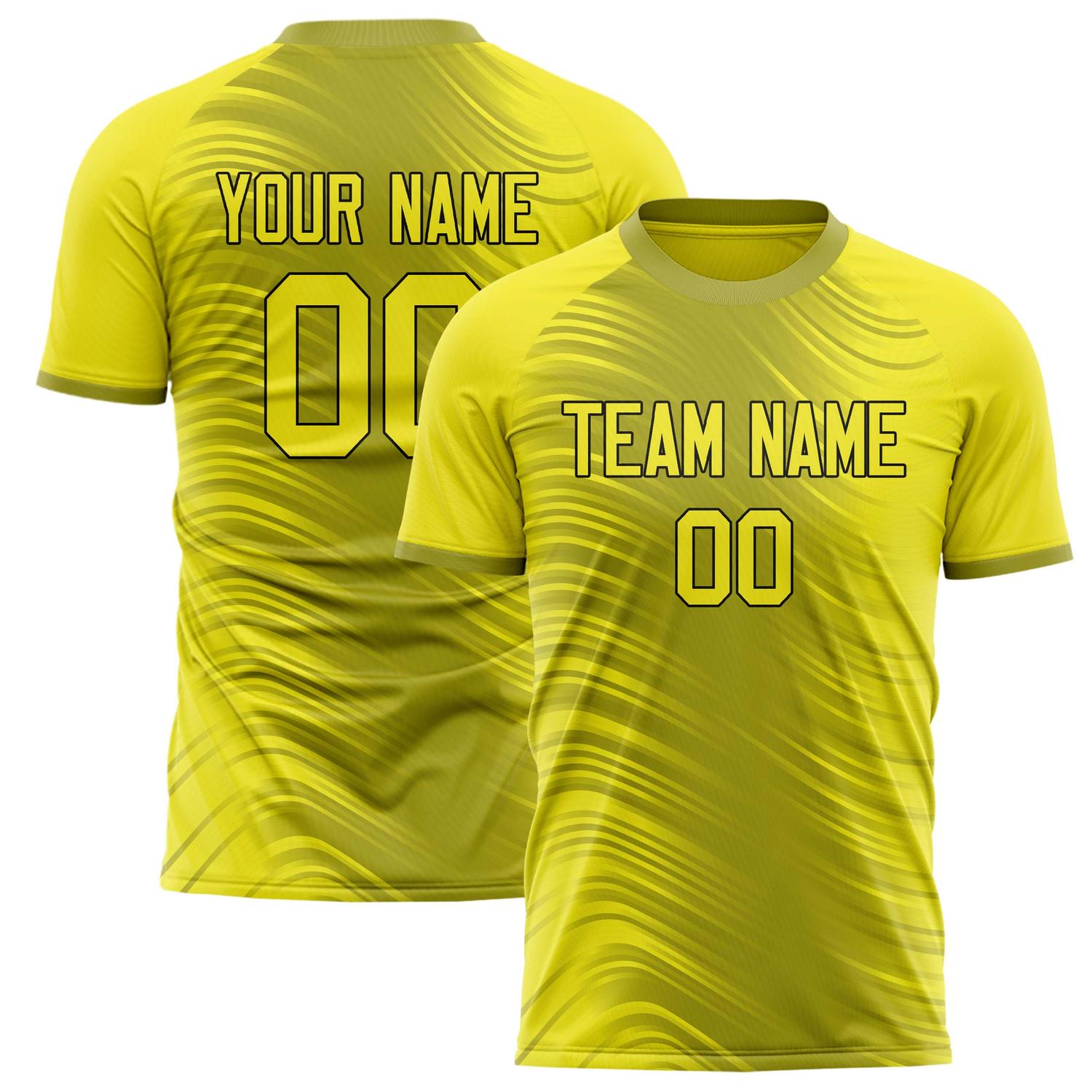 Custom Yellow Black Pattern Soccer Jersey FT02240808JG064