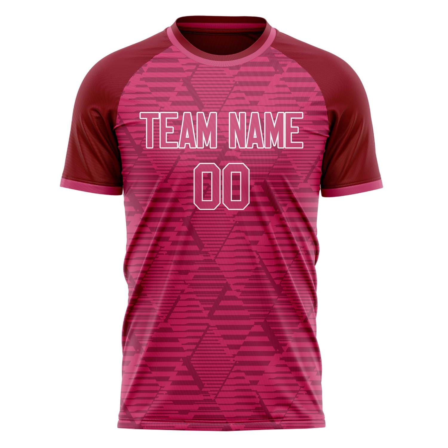 Custom Pink White Pattern Soccer Jersey
