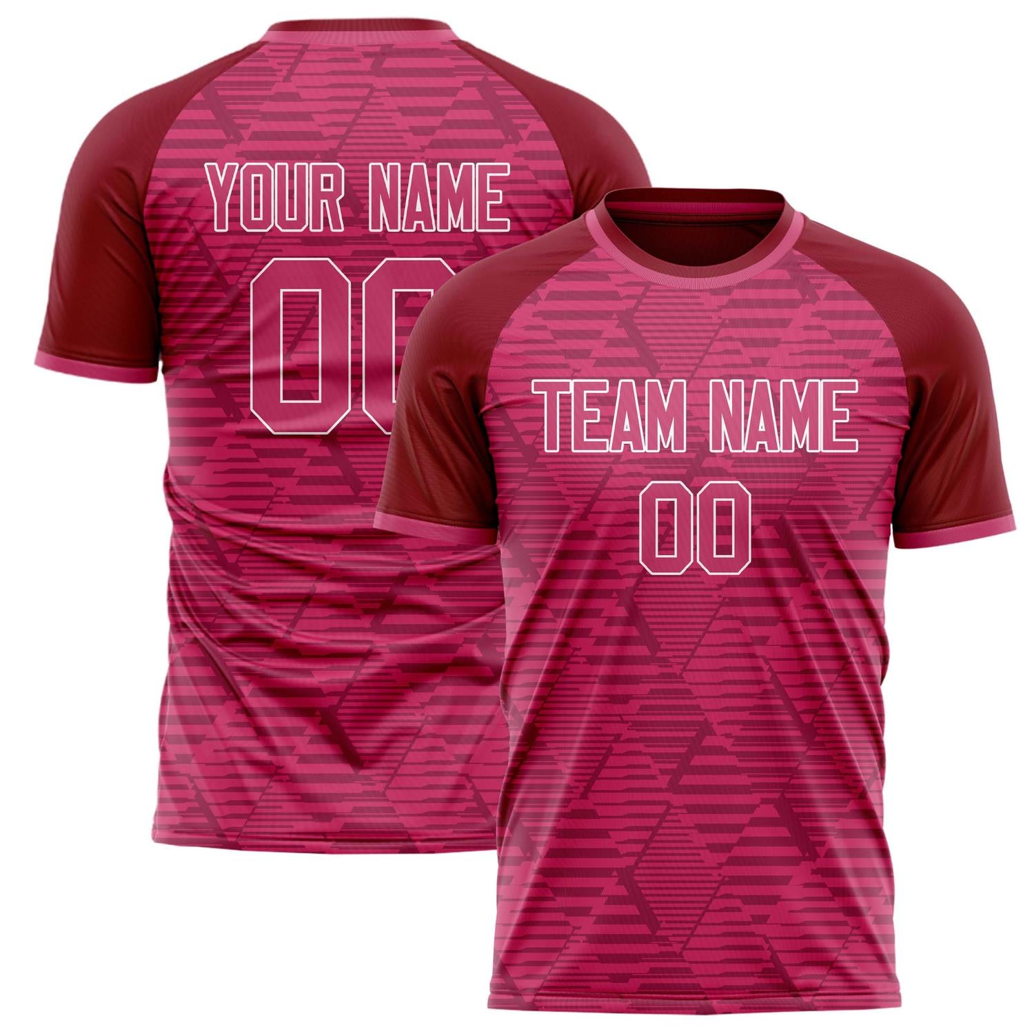 Custom Pink White Pattern Soccer Jersey FT02240808JG065