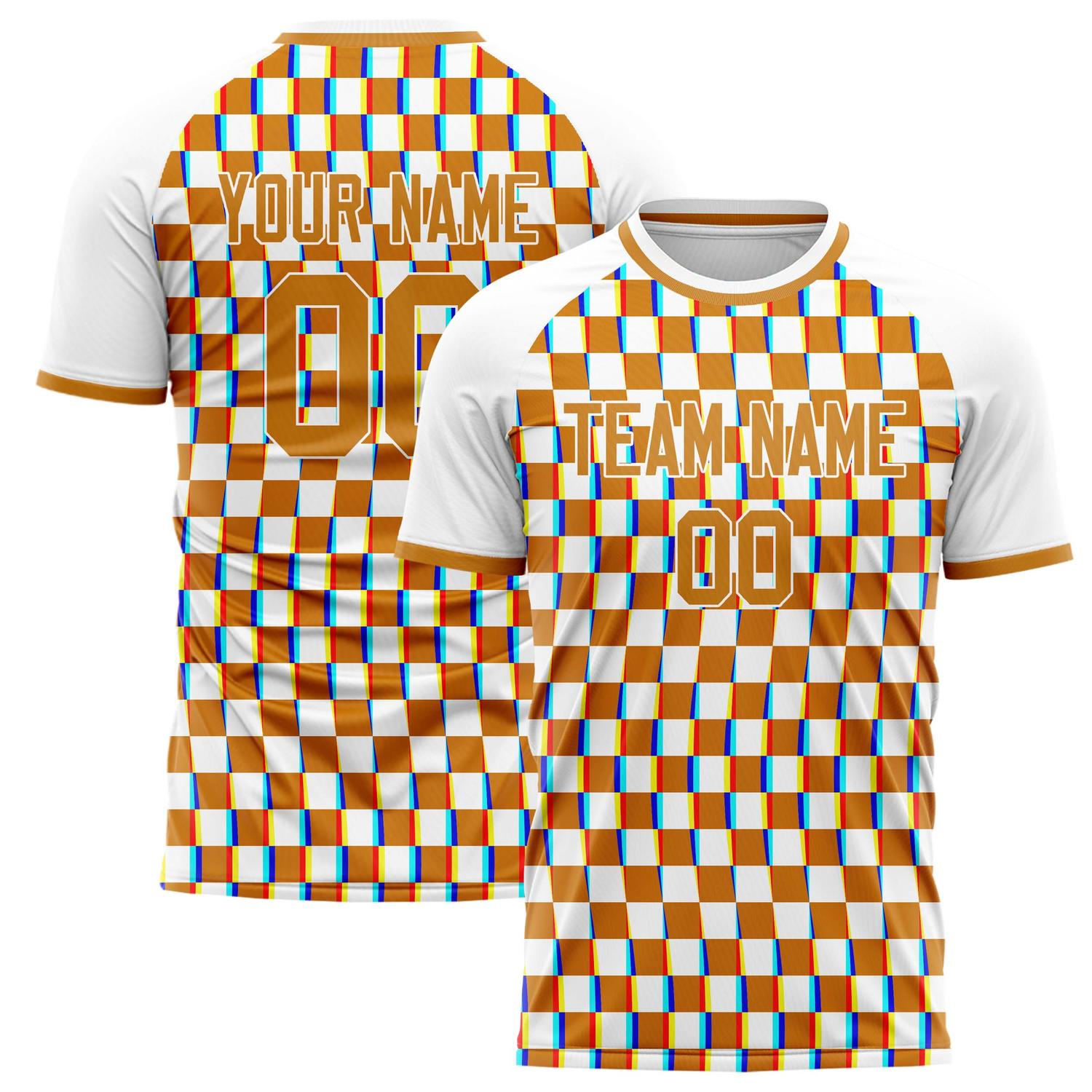 Custom Orange White Pattern Soccer Jersey FT02240808JG067
