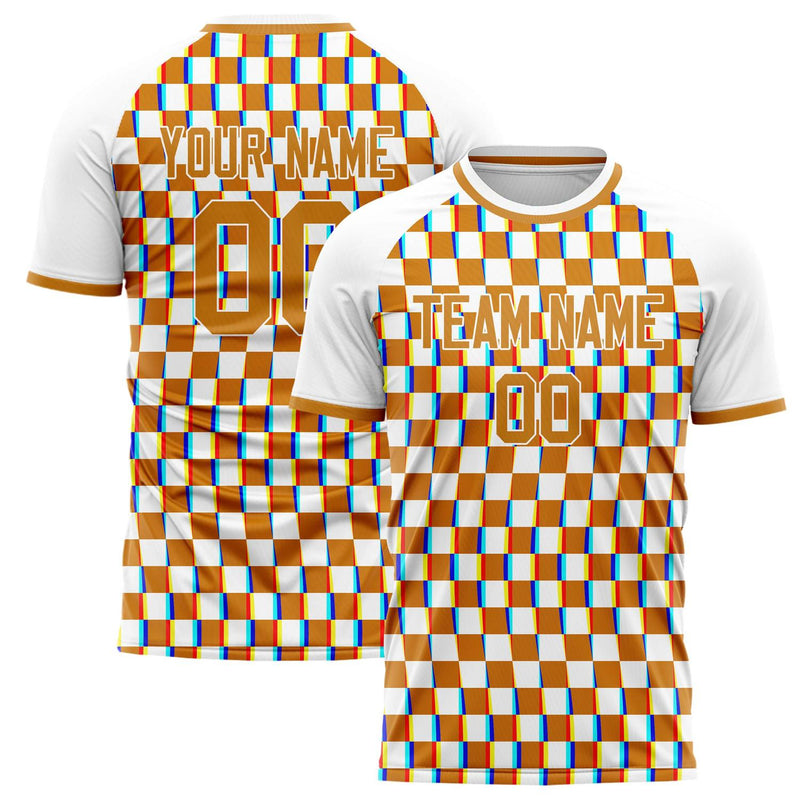 Custom Orange White Pattern Soccer Jersey FT02240808JG067