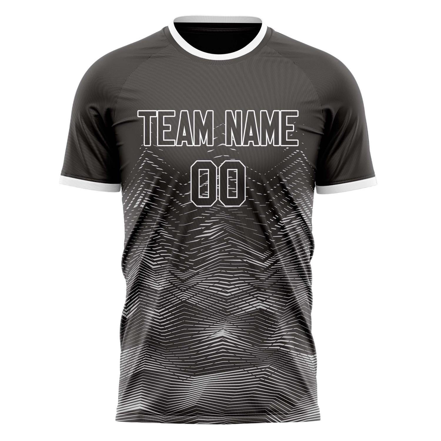Custom Gray White Pattern Soccer Jersey
