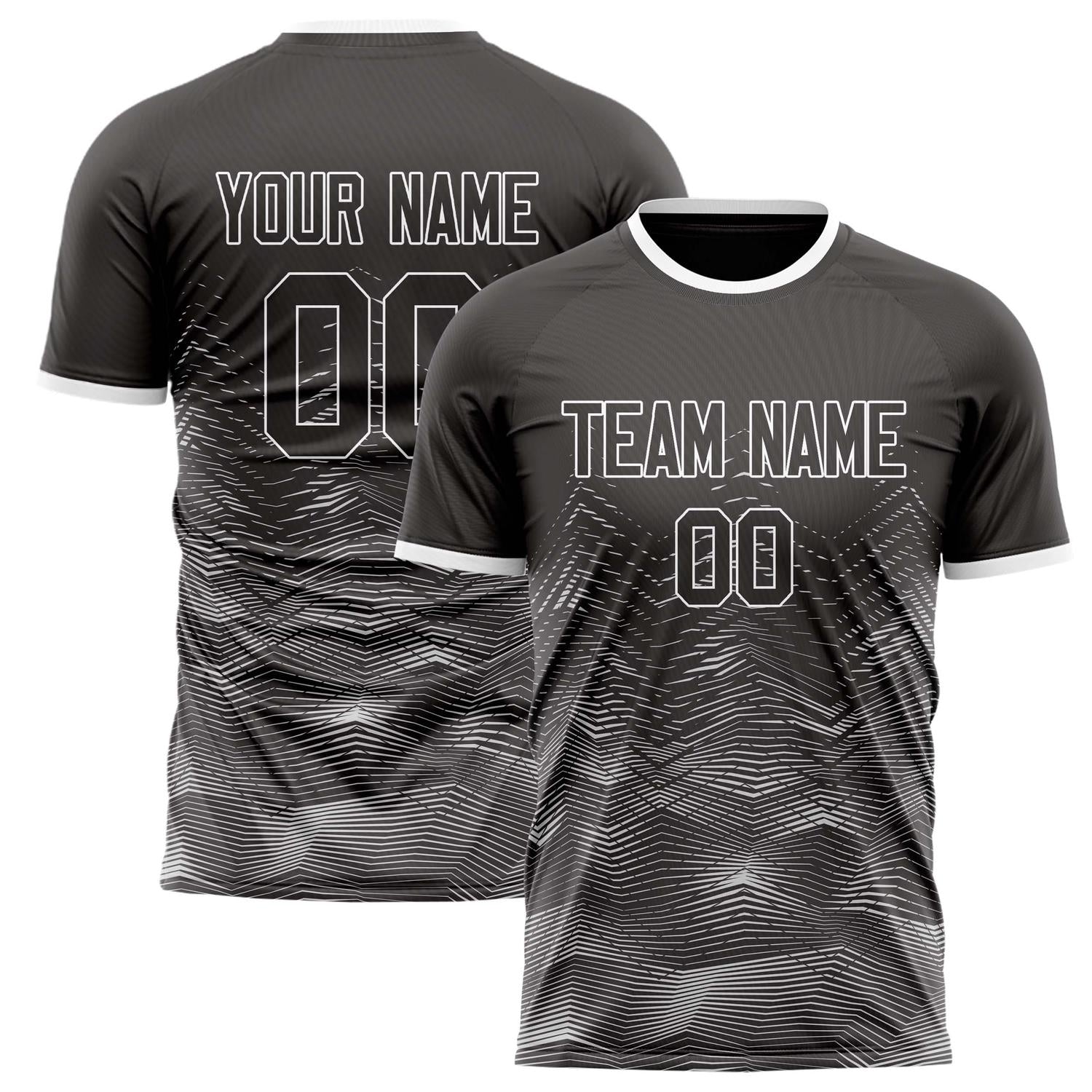 Custom Gray White Pattern Soccer Jersey FT02240808JG068
