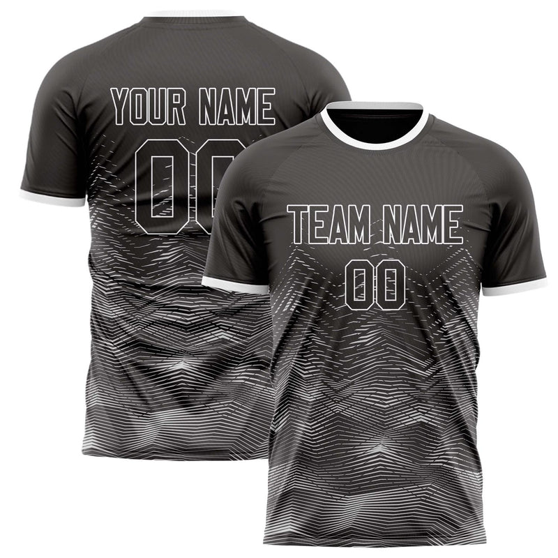 Custom Gray White Pattern Soccer Jersey FT02240808JG068