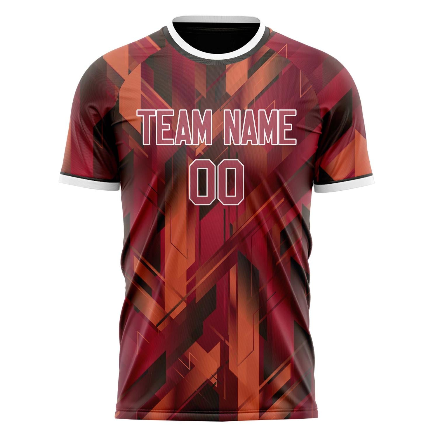 Custom Maroon White Pattern Soccer Jersey