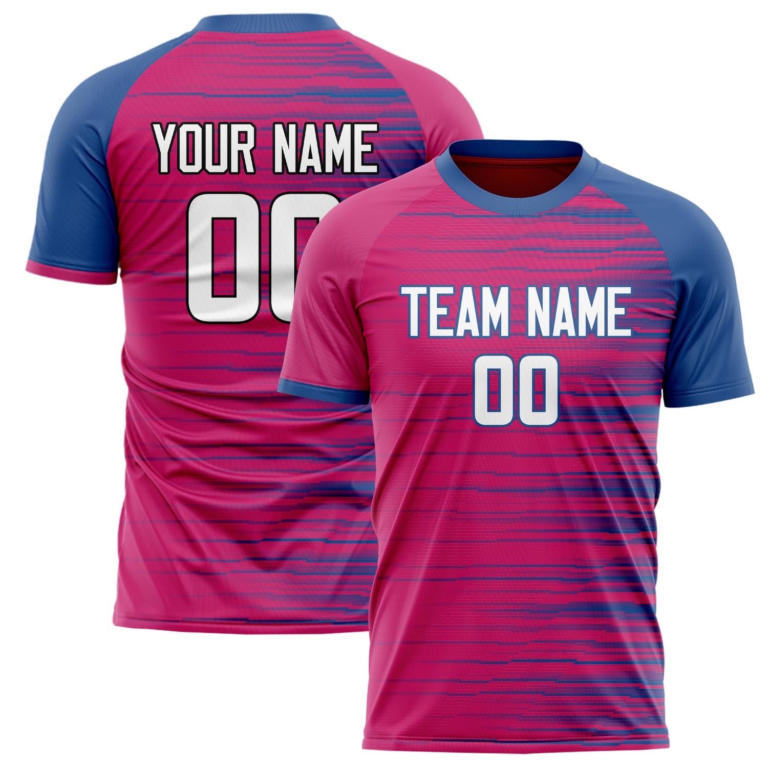 Custom Pink Navy Pattern Soccer Jersey FT02240808XE002