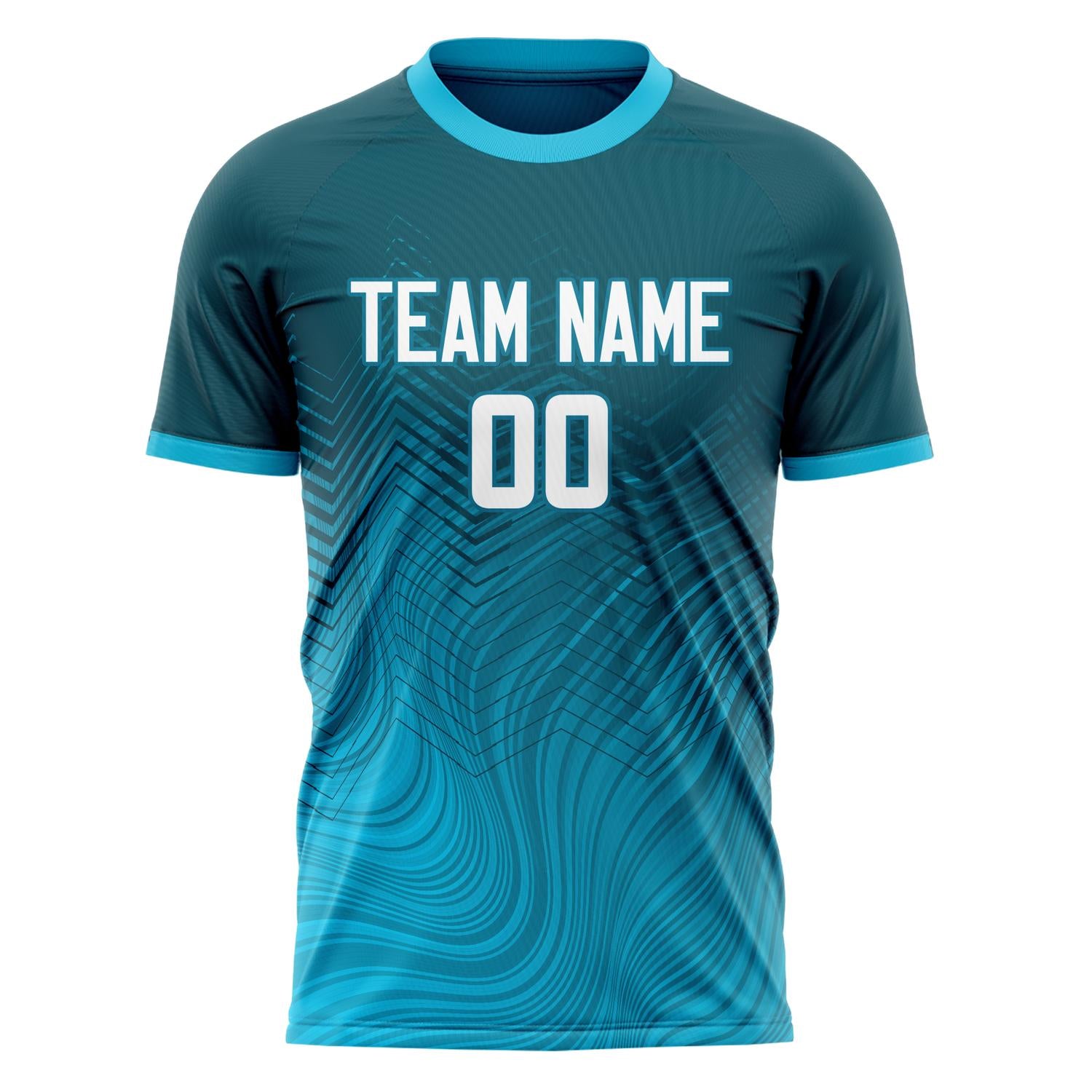 Custom Blue White Pattern Soccer Jersey