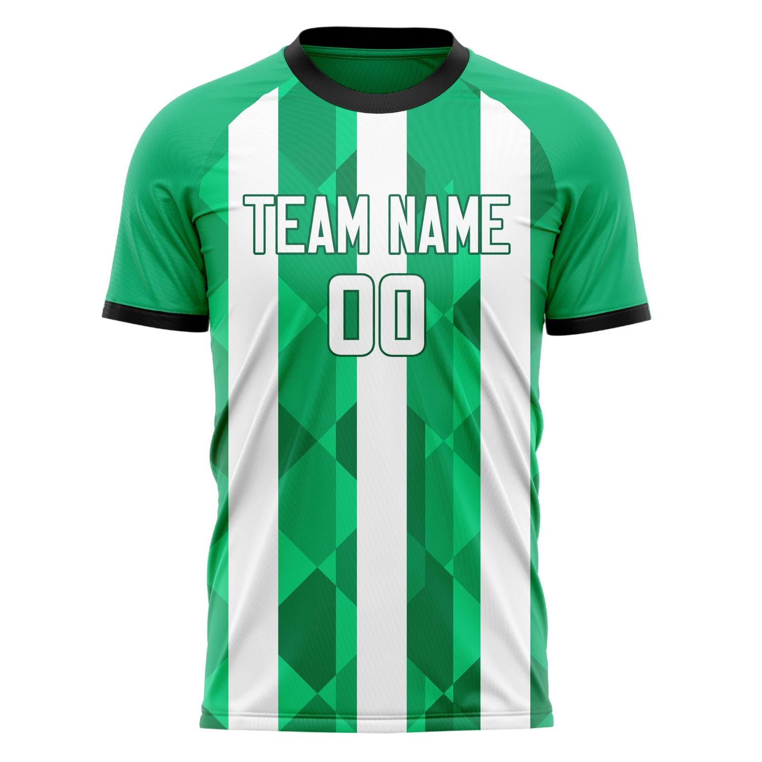 Custom Green White Pattern Soccer Jersey