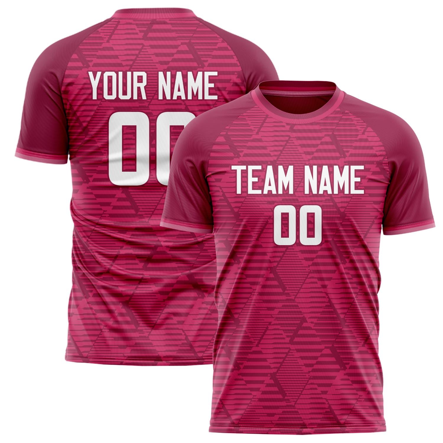Custom Red White Pattern Soccer Jersey FT02240808XE017