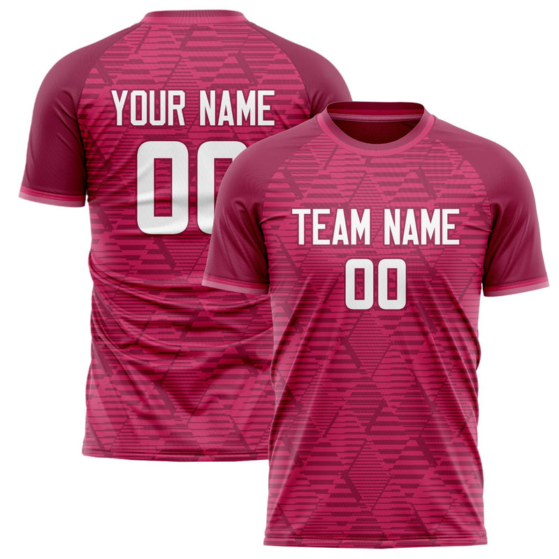 Custom Red White Pattern Soccer Jersey FT02240808XE017