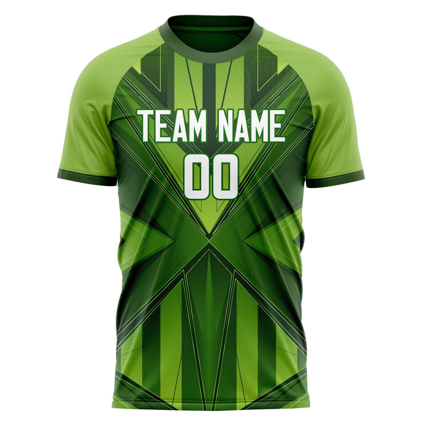 Custom Kelly Green White Pattern Soccer Jersey