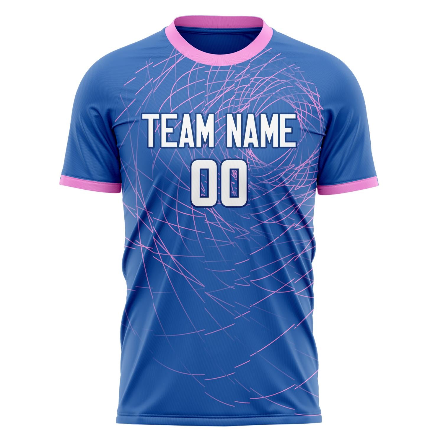 Custom Royal Pink Pattern Soccer Jersey