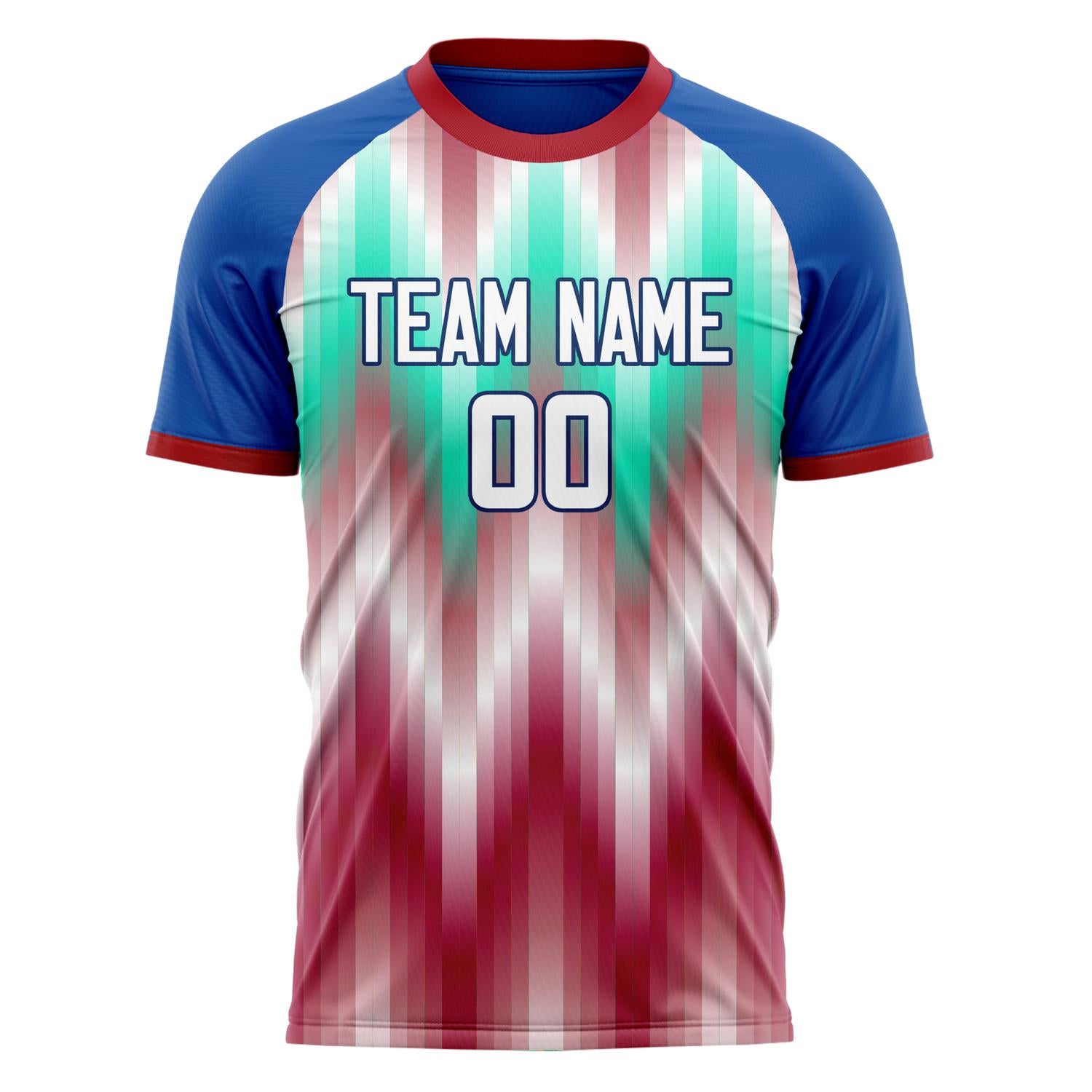 Custom Red White Pattern Soccer Jersey
