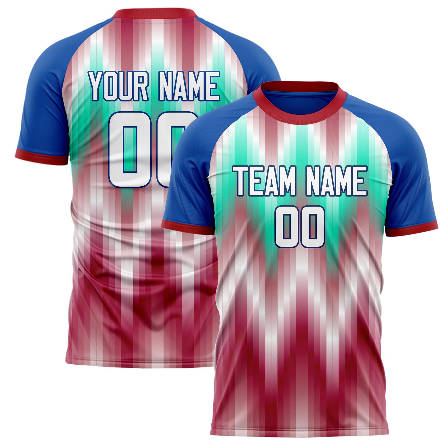 Custom Red White Pattern Soccer Jersey FT02240808XE027