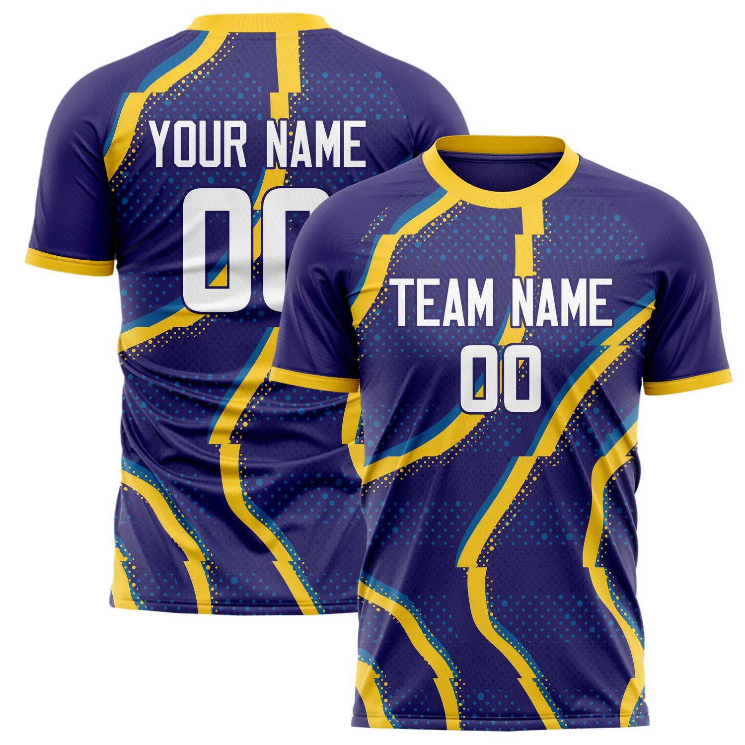 Custom Purple Gold Pattern Soccer Jersey FT02240808XE030
