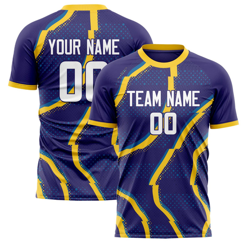 Custom Purple Gold Pattern Soccer Jersey FT02240808XE030
