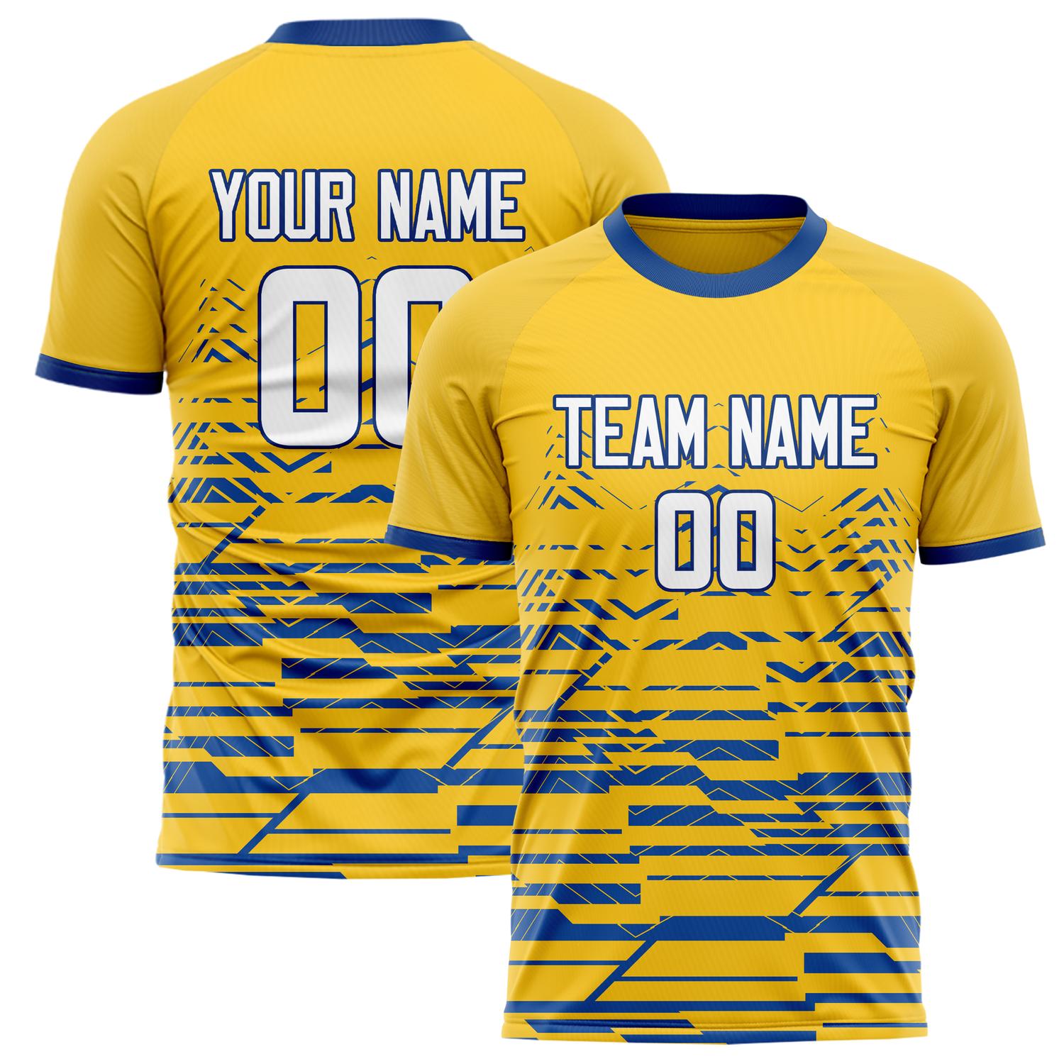 Custom Gold Navy Pattern Soccer Jersey FT02240808XE033