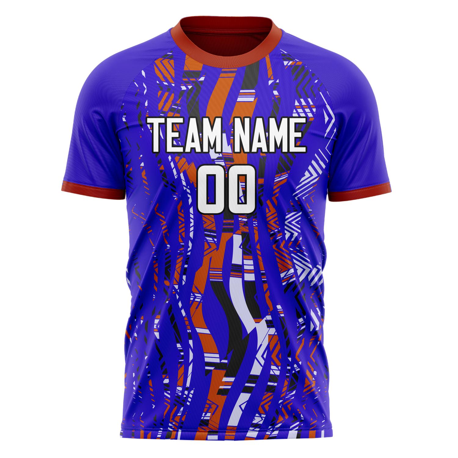 Custom Purple White Pattern Soccer Jersey