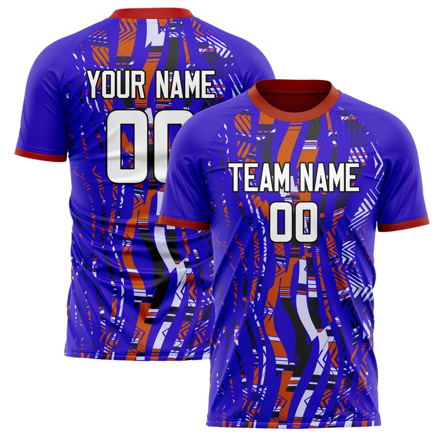 Custom Purple White Pattern Soccer Jersey FT02240808XE041