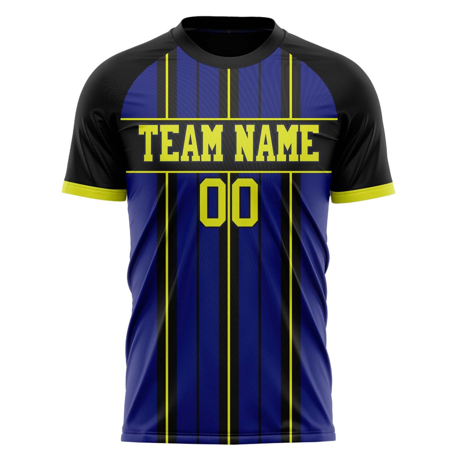 Custom Black Navy Pattern Soccer Jersey