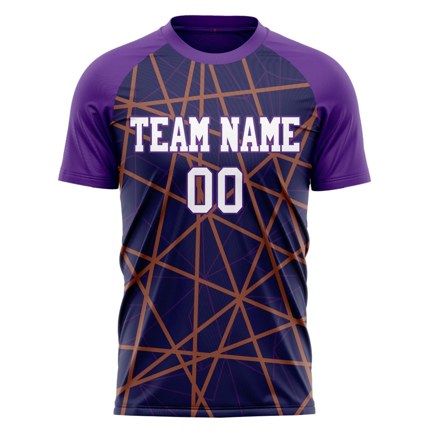 Custom Navy Purple Pattern Soccer Jersey