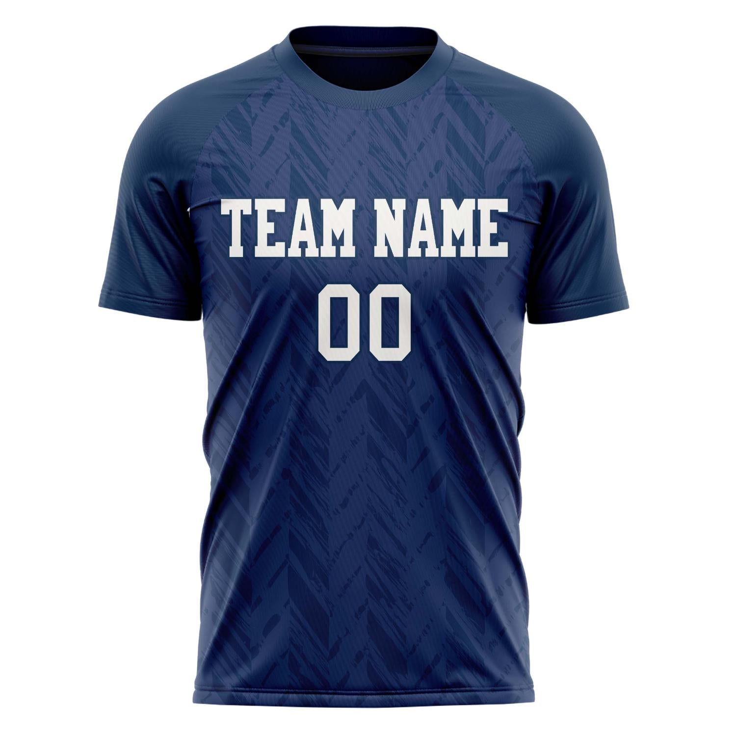 Custom Navy White Pattern Soccer Jersey