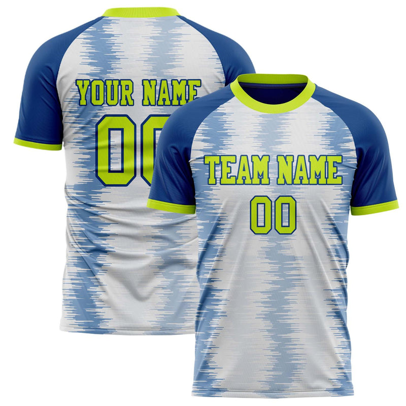 Custom White Navy Pattern Soccer Jersey FT02240808XF105