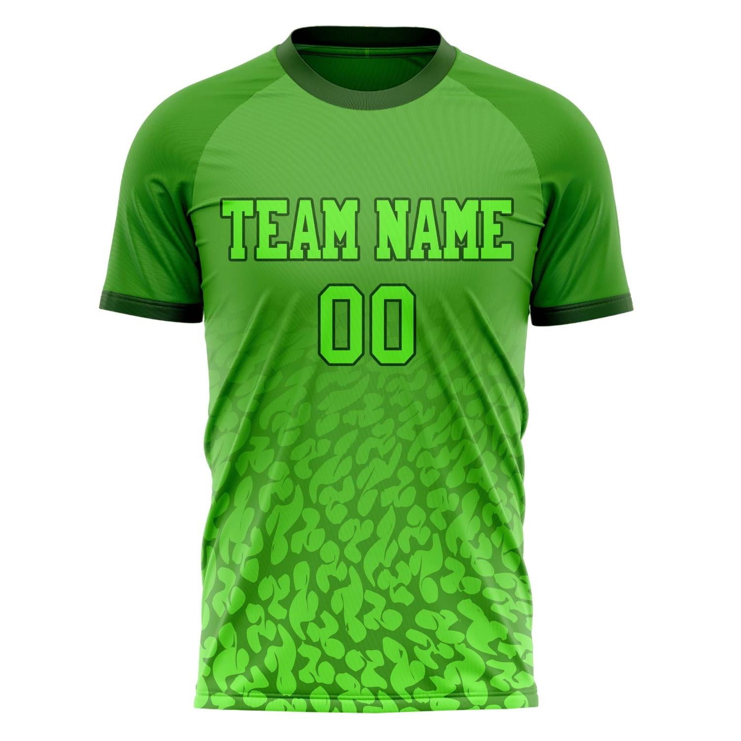 Custom Kelly Green Neon Green Pattern Soccer Jersey