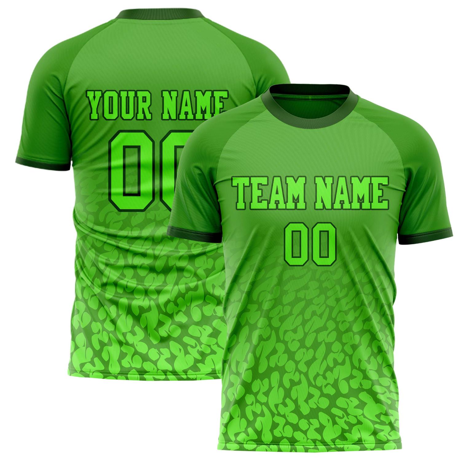 Custom Kelly Green Neon Green Pattern Soccer Jersey FT02240808XF106