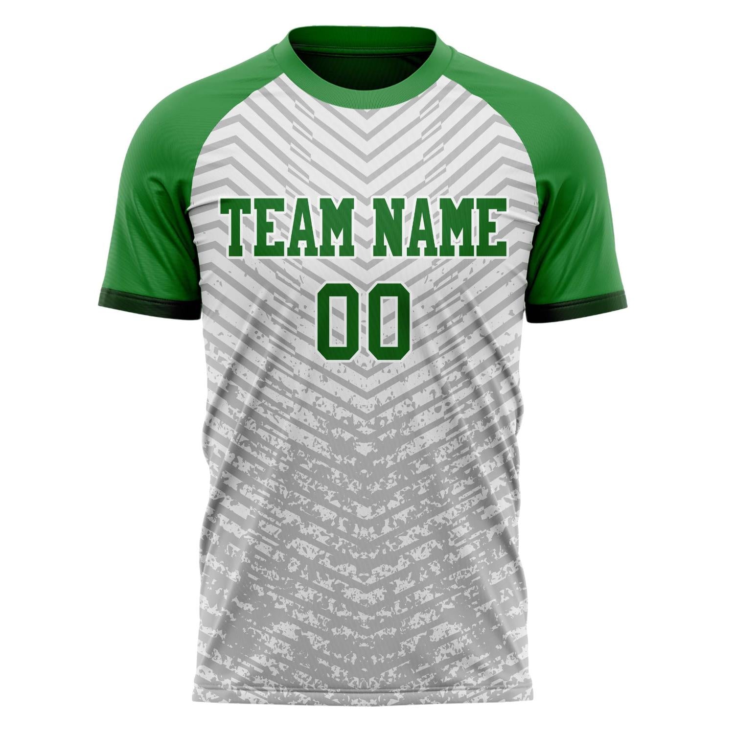 Custom Gray Kelly Green Pattern Soccer Jersey