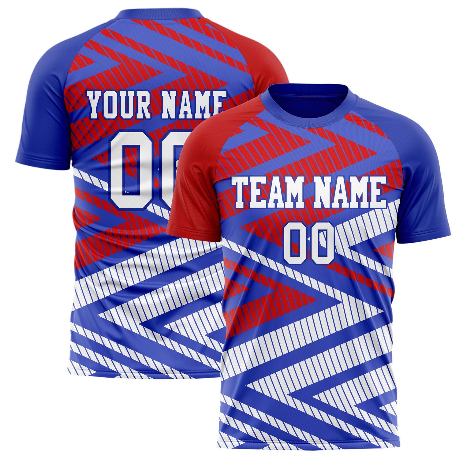Custom Royal Red Pattern Soccer Jersey FT02240808XF111