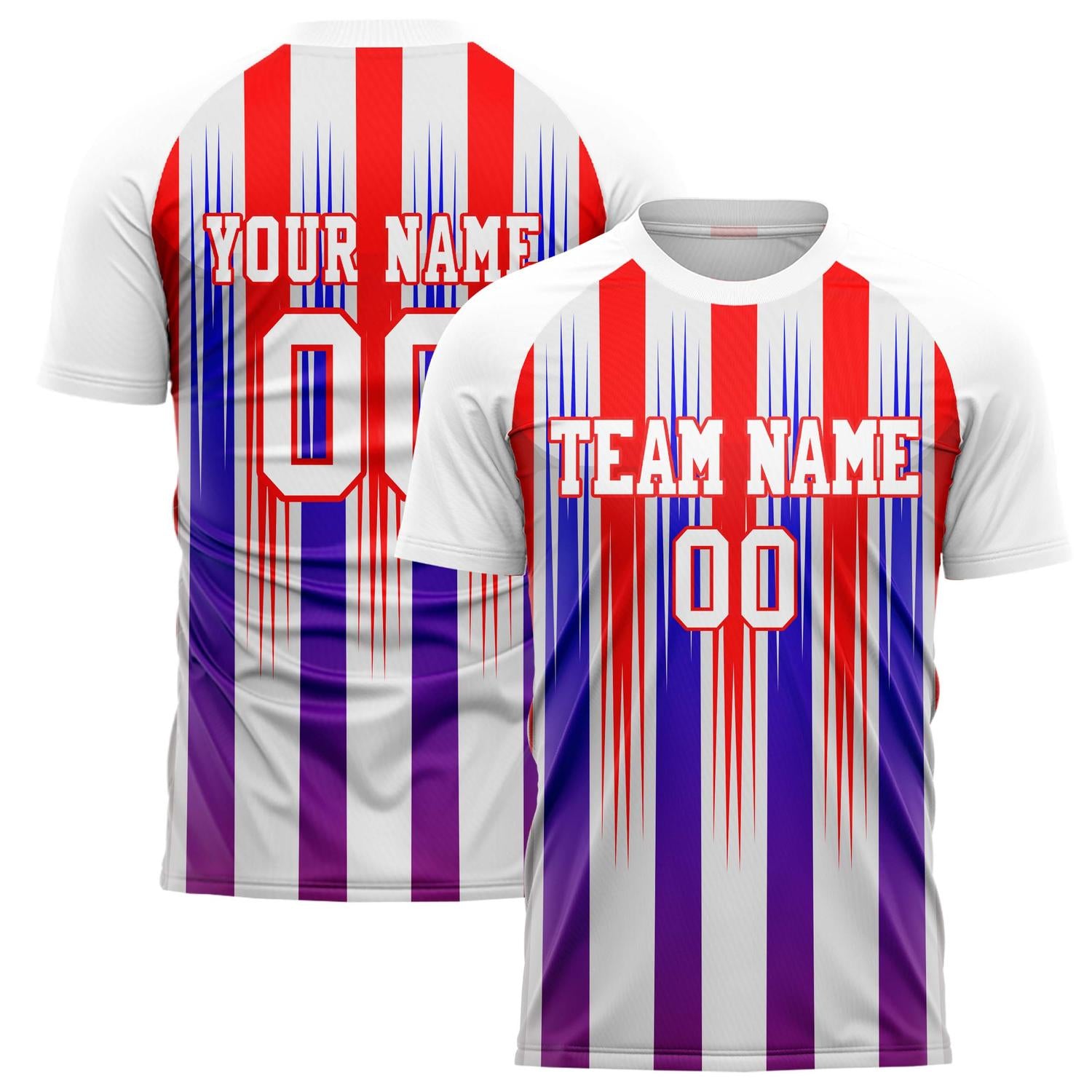Custom White Red Pattern Soccer Jersey FT02240808XF112