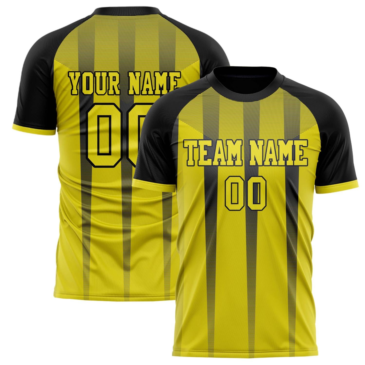 Custom Yellow Black Pattern Soccer Jersey FT02240808XF113