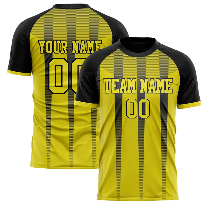 Custom Yellow Black Pattern Soccer Jersey FT02240808XF113
