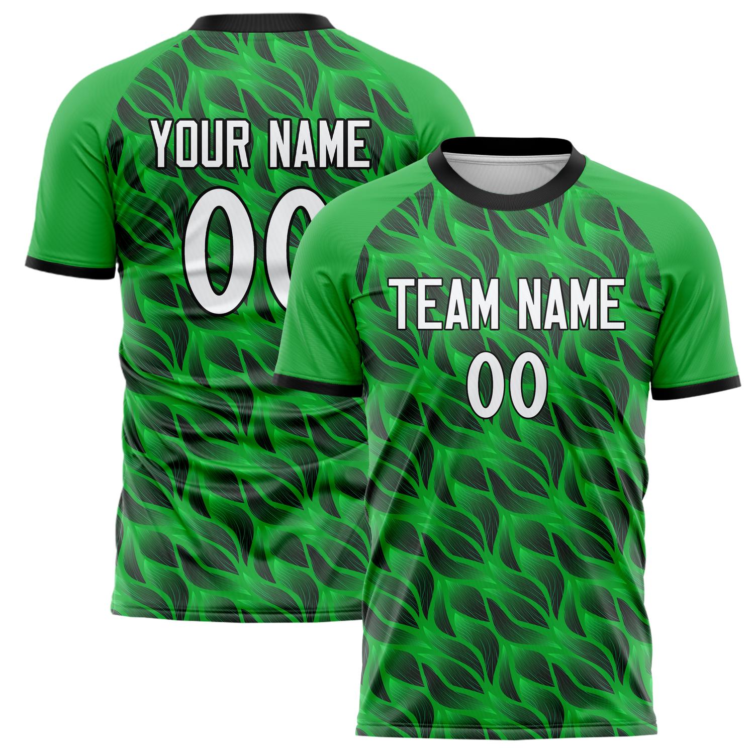 Custom Kelly Green Black Pattern Soccer Jersey FT02240809JC002