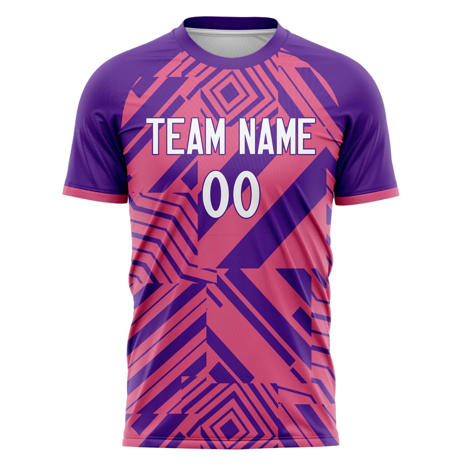 Custom Pink Purple Pattern Soccer Jersey