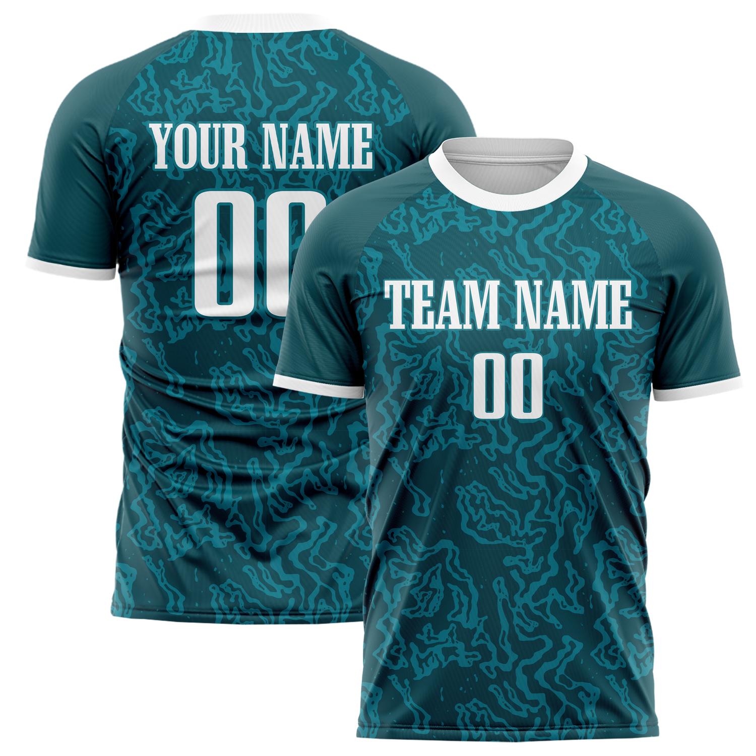 Custom Green White Pattern Soccer Jersey FT02240809JC012