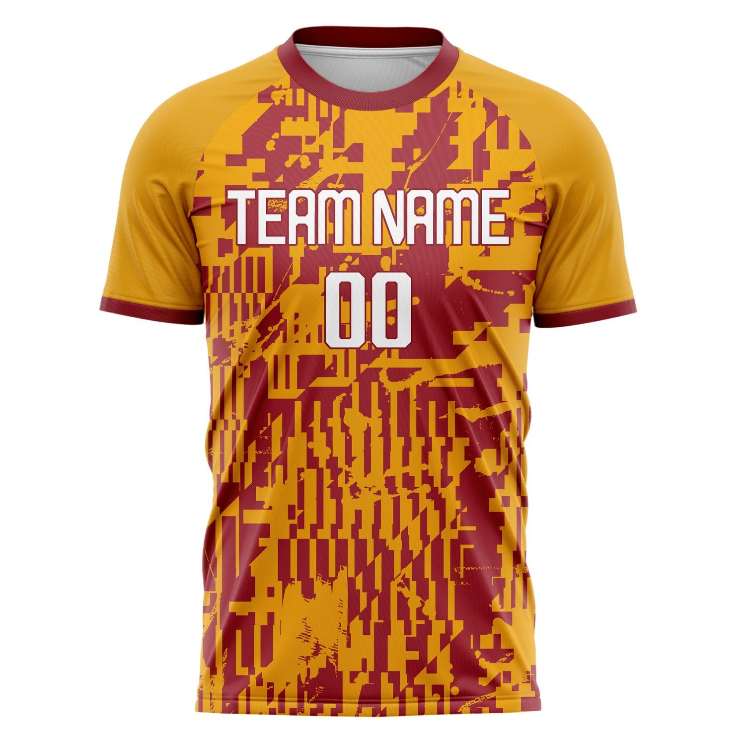 Custom Orange Red Pattern Soccer Jersey
