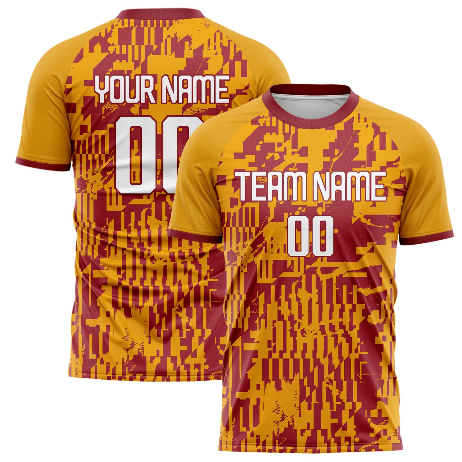 Custom Orange Red Pattern Soccer Jersey FT02240809JC014