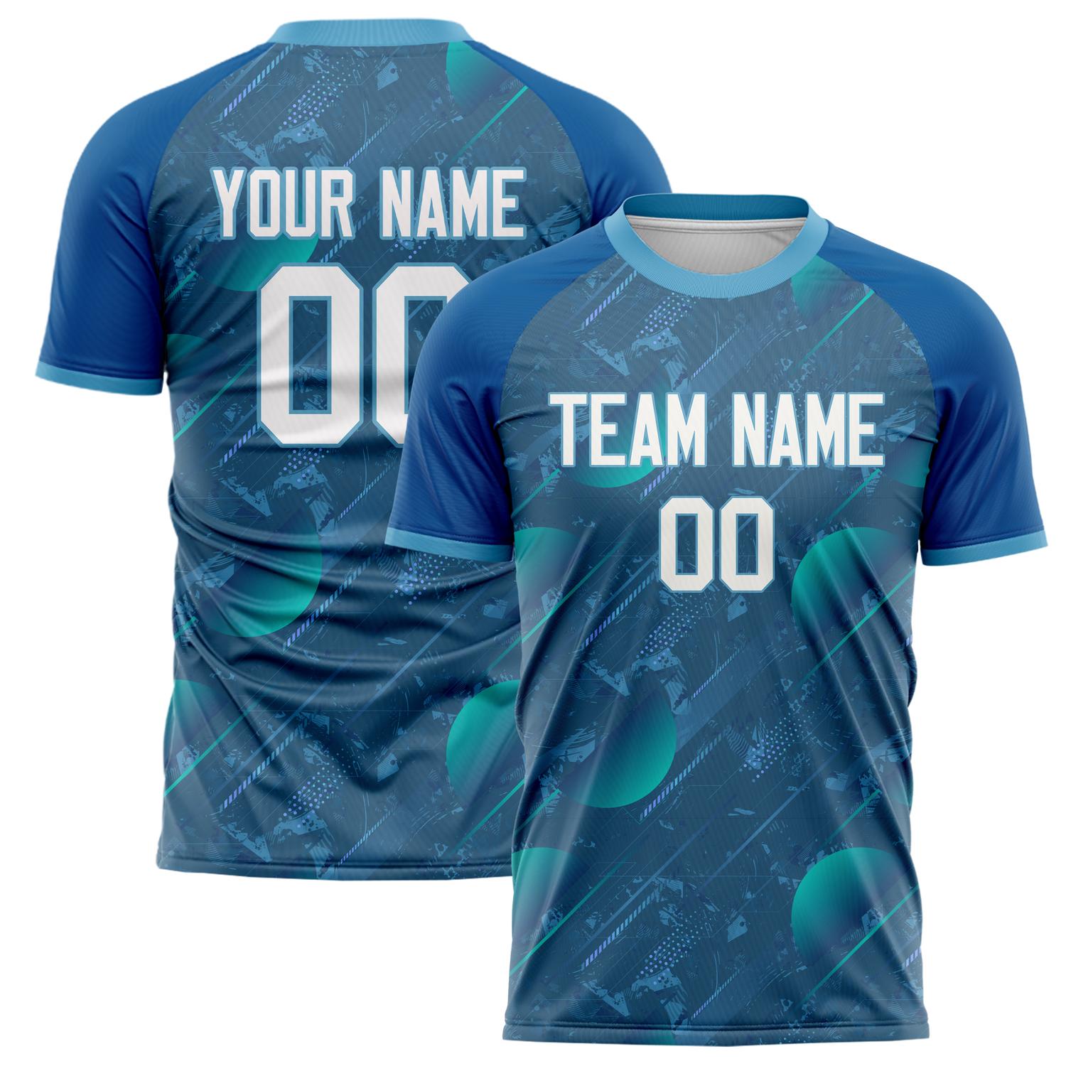 Custom Navy White Pattern Soccer Jersey FT02240809JC022