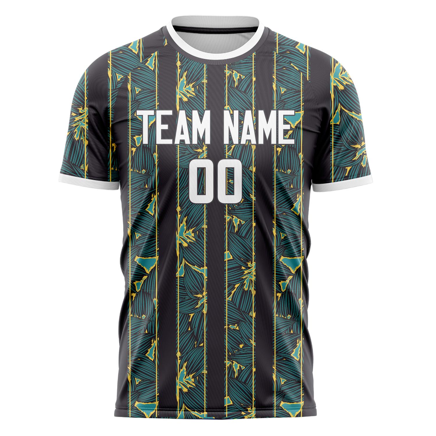 Custom Black White Pattern Soccer Jersey
