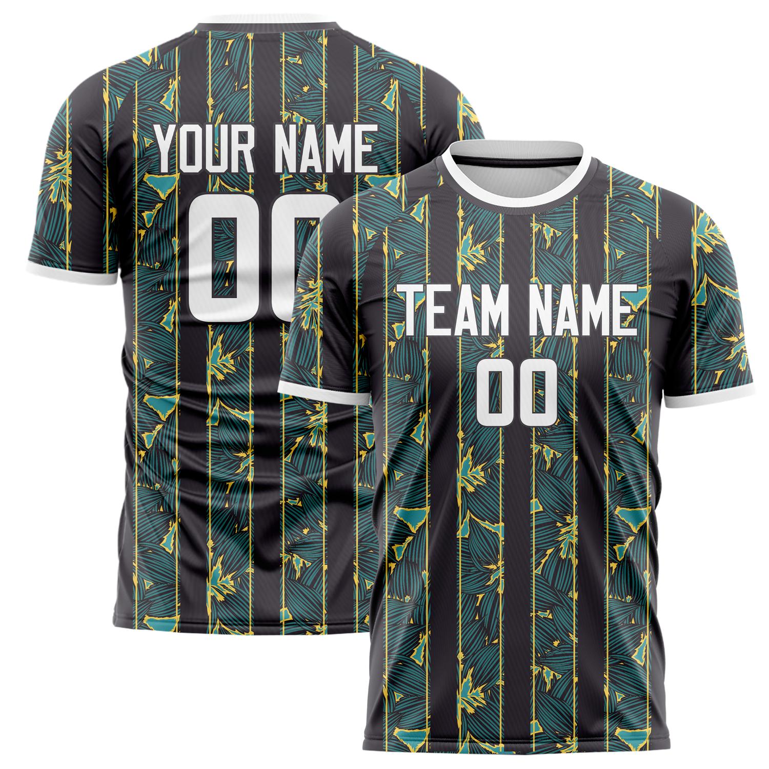 Custom Black White Pattern Soccer Jersey FT02240809JC023