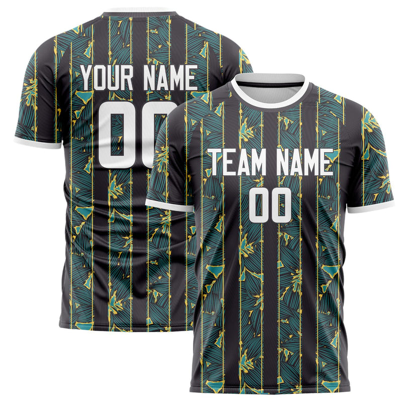 Custom Black White Pattern Soccer Jersey FT02240809JC023